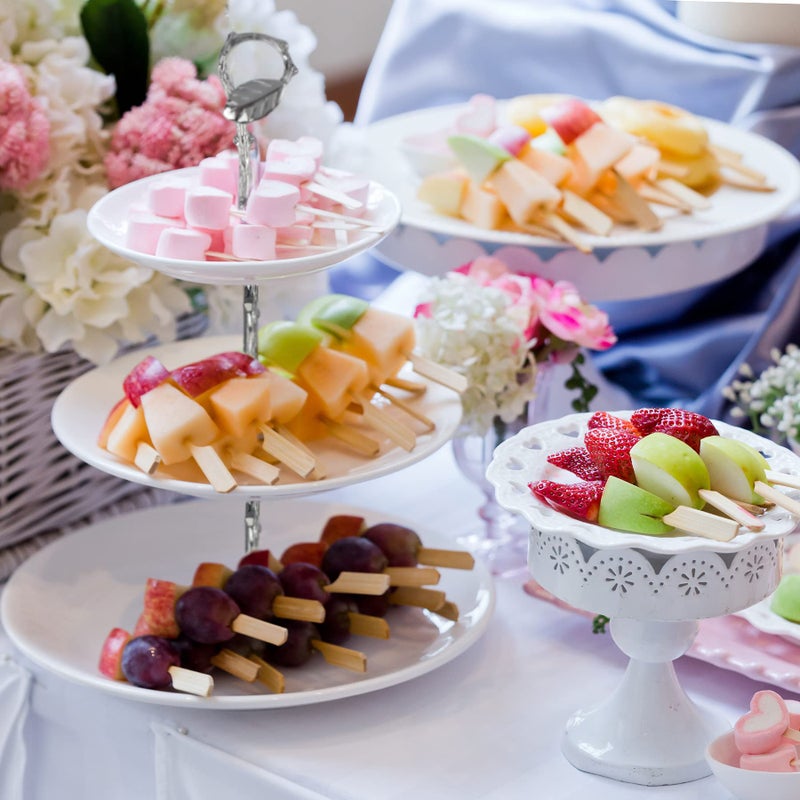 Happy Will 3 Tier 14" Heavy Metal Cake Stand Holder Fruit Plate Stand Fitting Hardware Rod (Golden_Leaves) - Image 4